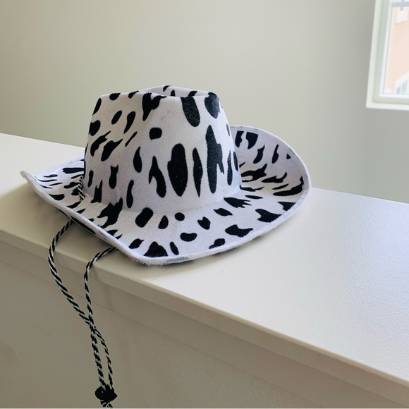 VELVET WESTERN COW PRINT COWBOY HAT - Picture 4 of 4